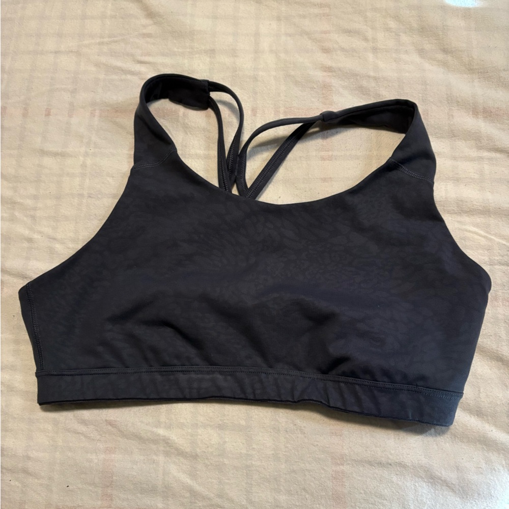 Old Navy Black Sports Bra with Subtle Pattern